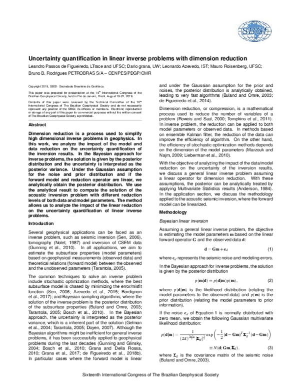 (PDF) Uncertainty quantification in linear inverse problems with ...