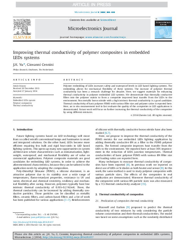 (PDF) Improving thermal conductivity of polymer composites in embedded ...