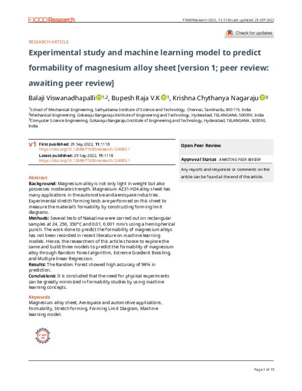 (PDF) Experimental study and machine learning model to predict ...