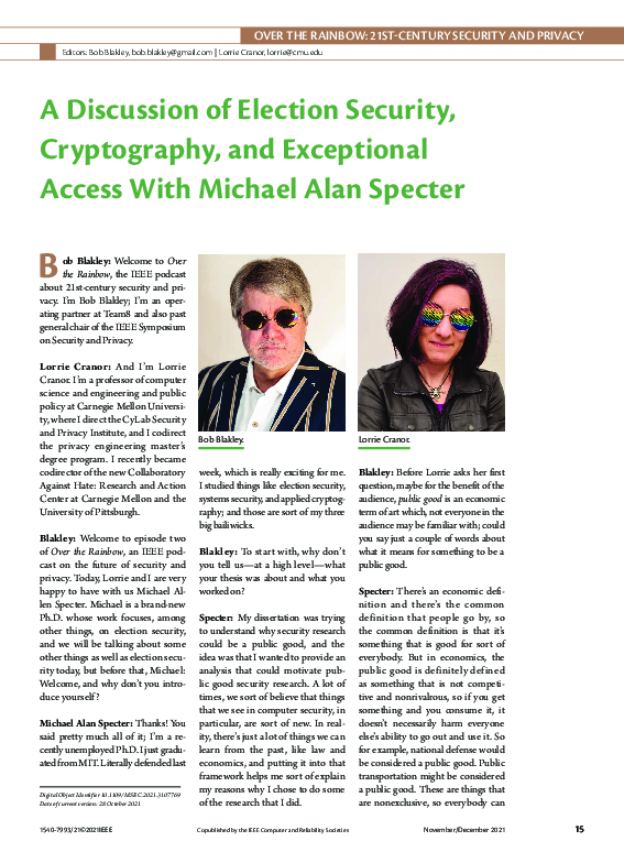 (PDF) A Discussion of Election Security, Cryptography, and Exceptional ...
