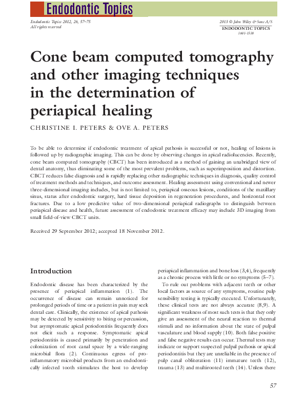 (PDF) Cone beam computed tomography and other imaging techniques in the ...