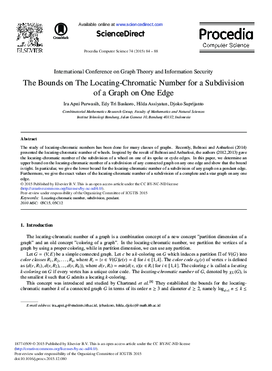(PDF) The Bounds on the Locating-Chromatic Number for a Subdivision of ...