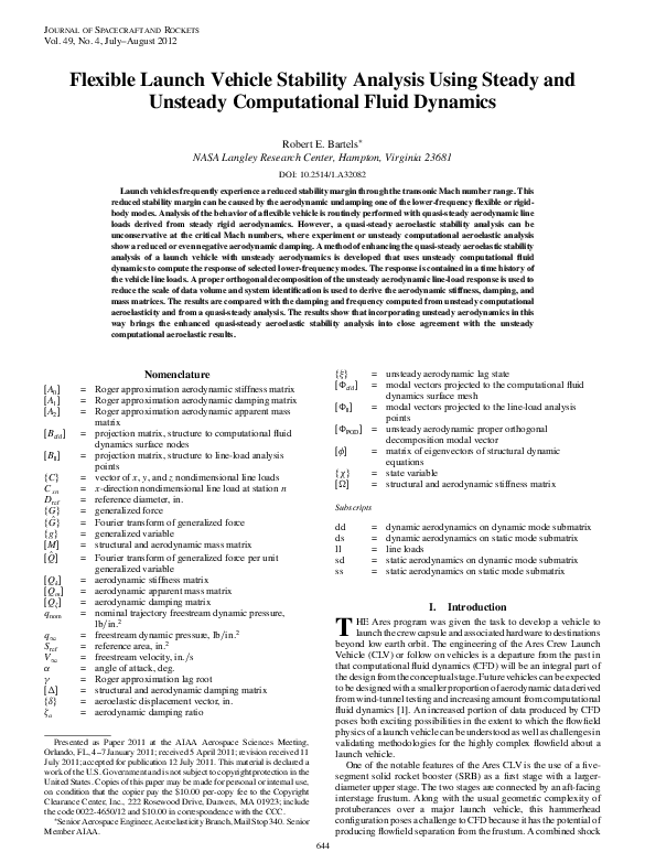(PDF) Flexible Launch Stability Analysis Using Steady and Unsteady ...