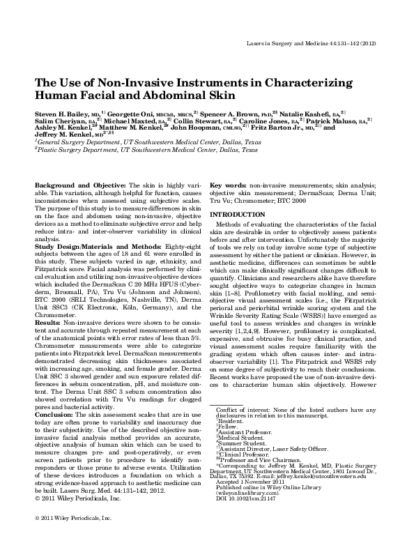(PDF) The use of non-invasive instruments in characterizing human ...