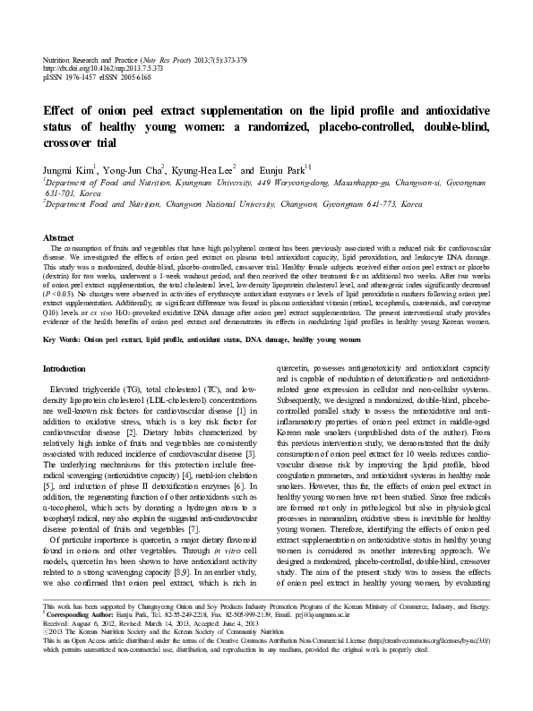 (PDF) Effect of onion peel extract supplementation on the lipid profile ...