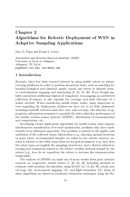 (PDF) Algorithms for Robotic Deployment of WSN in Adaptive Sampling ...