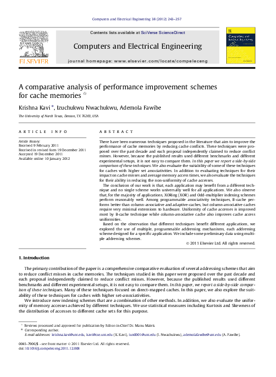 (PDF) A comparative analysis of performance improvement schemes for ...
