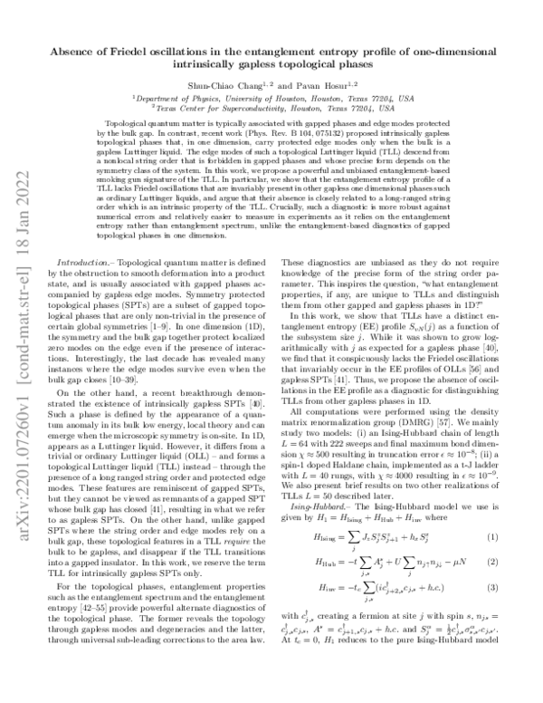 (PDF) Absence of Friedel oscillations in the entanglement entropy ...