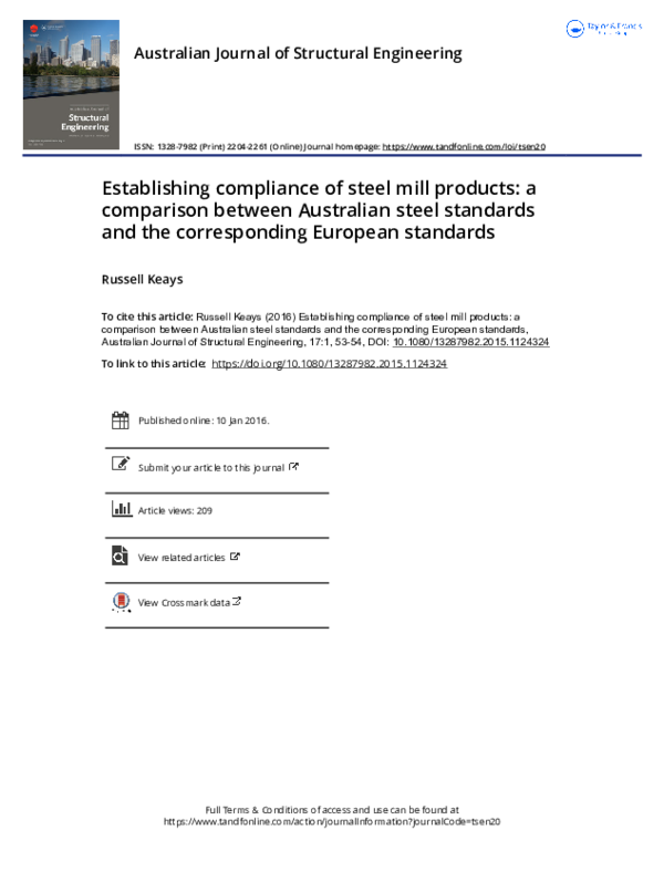 (PDF) Establishing compliance of steel mill products: a comparison ...