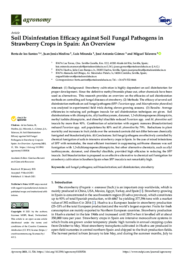 (PDF) Soil Disinfestation Efficacy against Soil Fungal Pathogens in ...