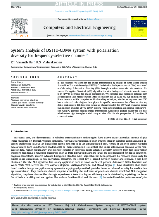 (PDF) System analysis of DSTTD-CDMA system with polarization diversity ...