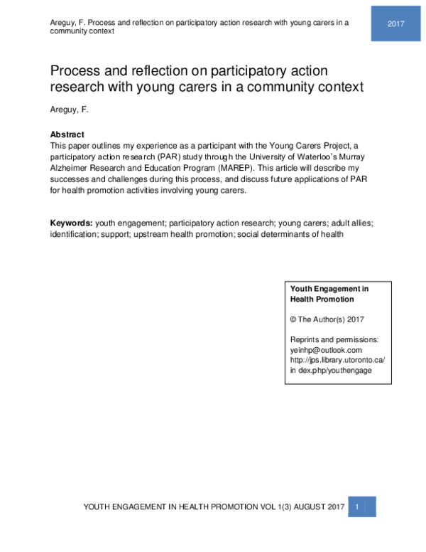 (PDF) Process and reflection on participatory action research with ...