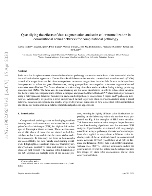 (PDF) Quantifying the effects of data augmentation and stain color ...