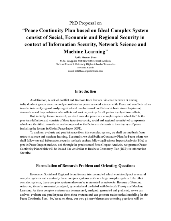 (PDF) PhD Proposal on 