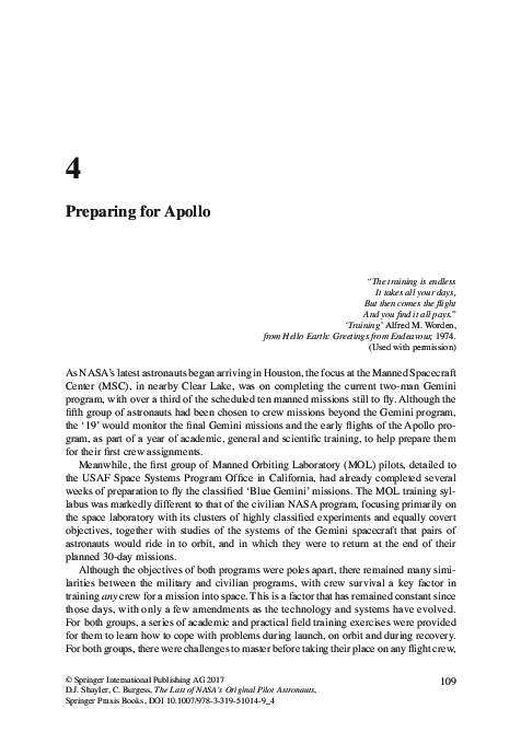 (PDF) Training Astronauts for Apollo Missions