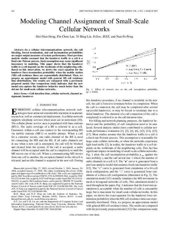 (PDF) Modeling channel assignment of small-scale cellular networks