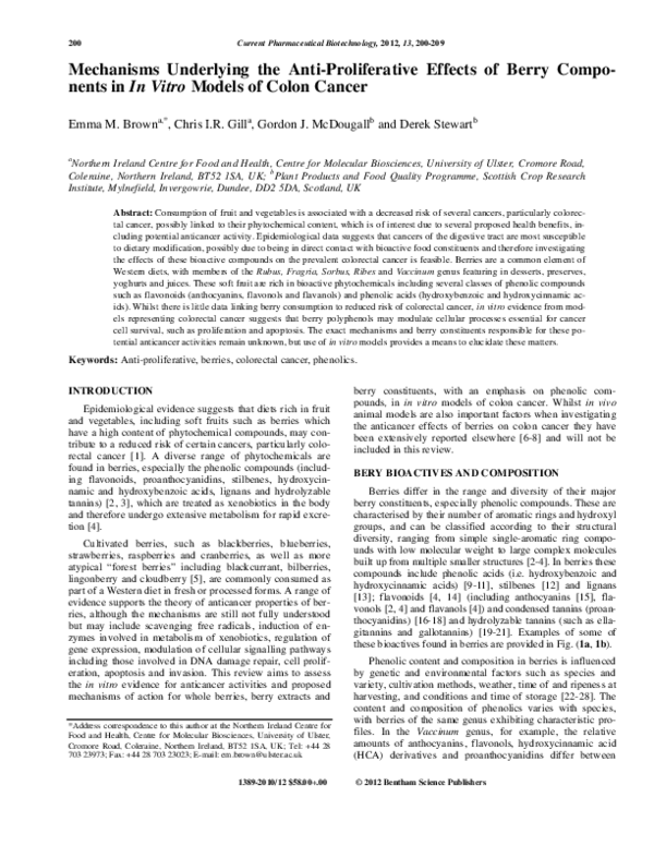 (PDF) Mechanisms Underlying the Anti-Proliferative Effects of Berry ...