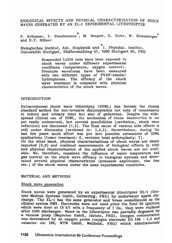 (PDF) Biological effects and physical characterization of shock waves ...