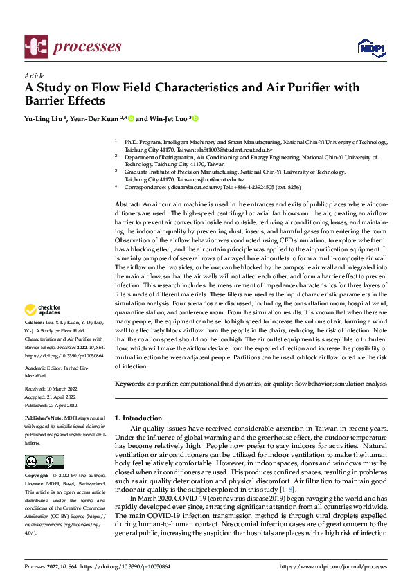 (PDF) A Study on Flow Field Characteristics and Air Purifier with ...
