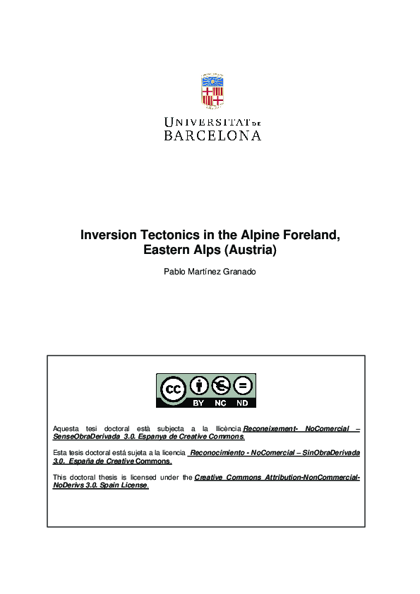 (PDF) Inversion Tectonics in the Alpine Foreland, Eastern Alps (Austria)