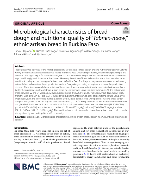 (PDF) Microbiological characteristics of bread dough and nutritional ...