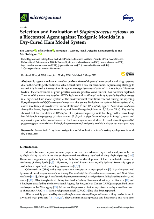 (PDF) Selection and Evaluation of Staphylococcus xylosus as a ...