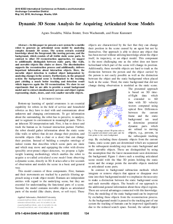 (PDF) Dynamic 3D scene analysis for acquiring articulated scene models