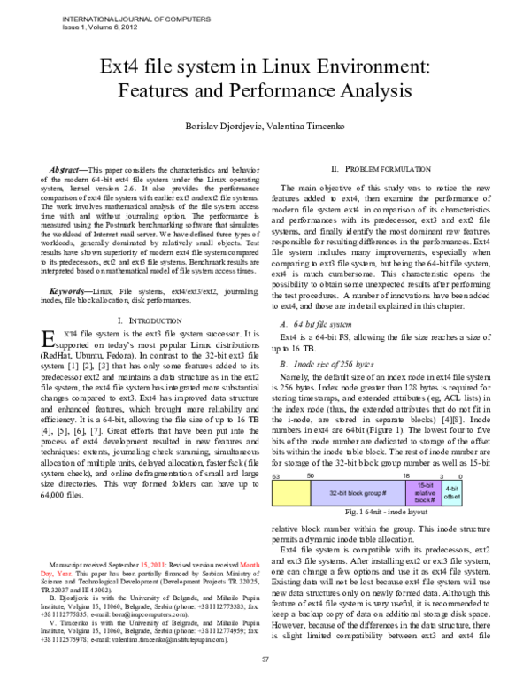 (PDF) Ext4 file system in Linux Environment: Features and Performance ...