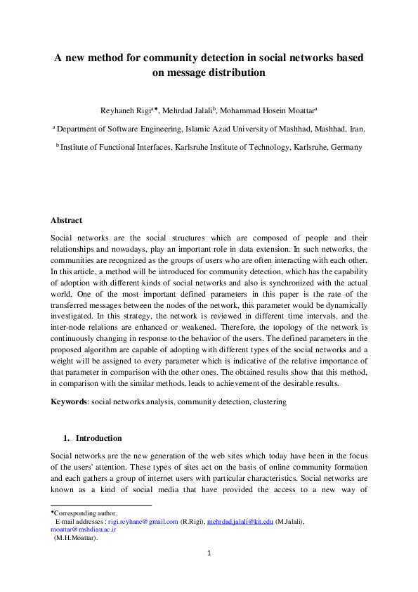 (PDF) A new method for community detection in social networks based on ...