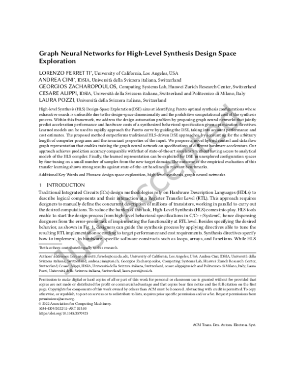 (PDF) Graph Neural Networks for High-Level Synthesis Design Space ...