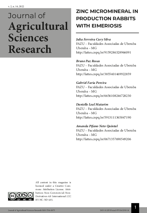 (PDF) ZINC MICROMINERAL IN PRODUCTION RABBITS WITH EIMERIOSIS (Atena ...