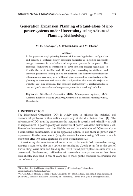 (PDF) Generation Expansion Planning of Stand-Alone Micro-Power Systems ...