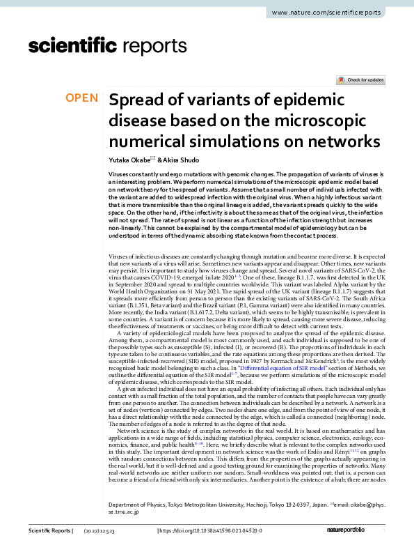 (PDF) Spread of variants of epidemic disease based on the microscopic ...