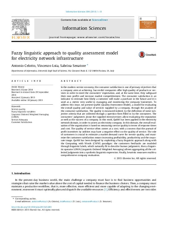 (PDF) Fuzzy linguistic approach to quality assessment model for ...