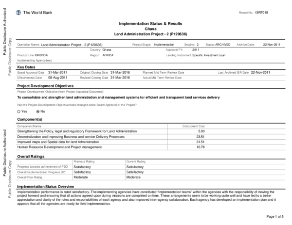 (PDF) Ghana - Land Administration Project - 2 : P120636 ...