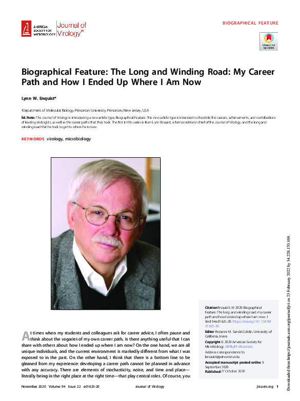 (PDF) Biographical Feature: The Long and Winding Road: My Career Path ...