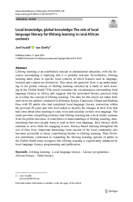 (PDF) Local knowledge, global knowledge: The role of local language ...