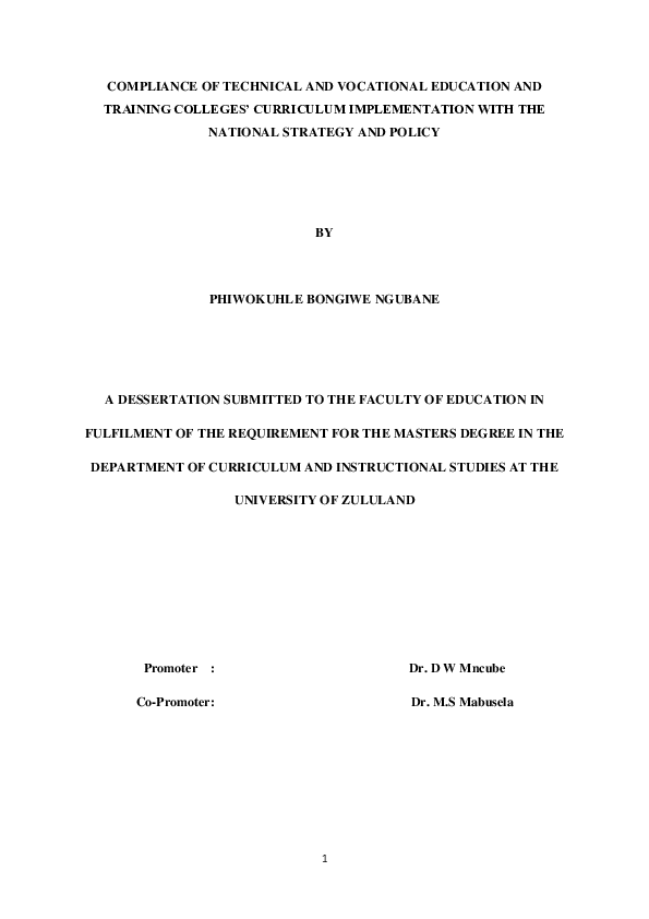 (PDF) Compliance of technical and vocational education and training ...