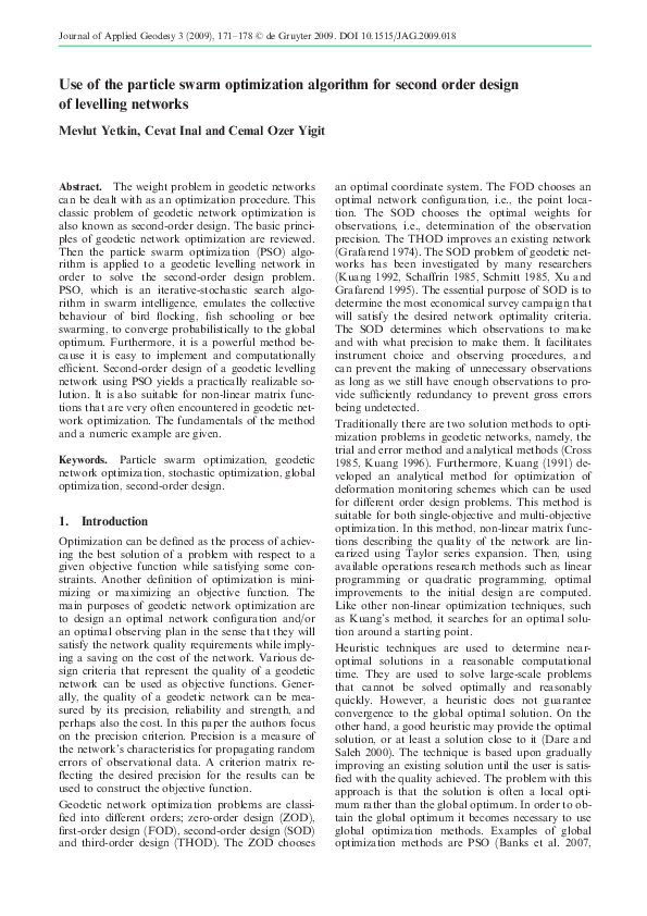 (PDF) Use of the particle swarm optimization algorithm for second order ...