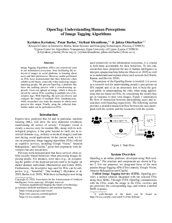 (PDF) OpenTag: Understanding Human Perceptions of Image Tagging Algorithms