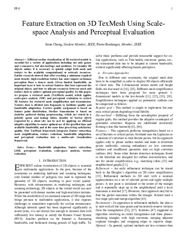 (PDF) Feature extraction on 3-D TexMesh using scale-space analysis and ...