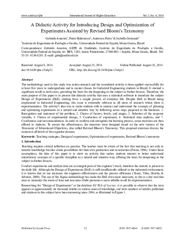(PDF) A Didactic Activity for Introducing Design and Optimization of ...