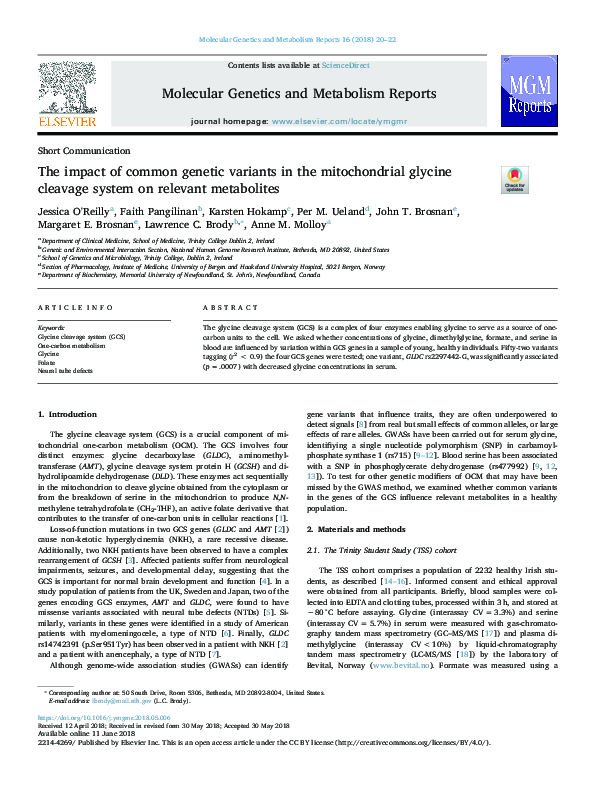 (PDF) The impact of common genetic variants in the mitochondrial ...