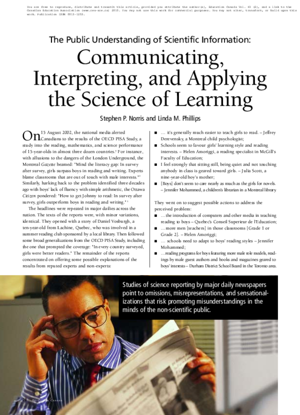 (PDF) The Public Understanding of Scientific Information: Communicating ...