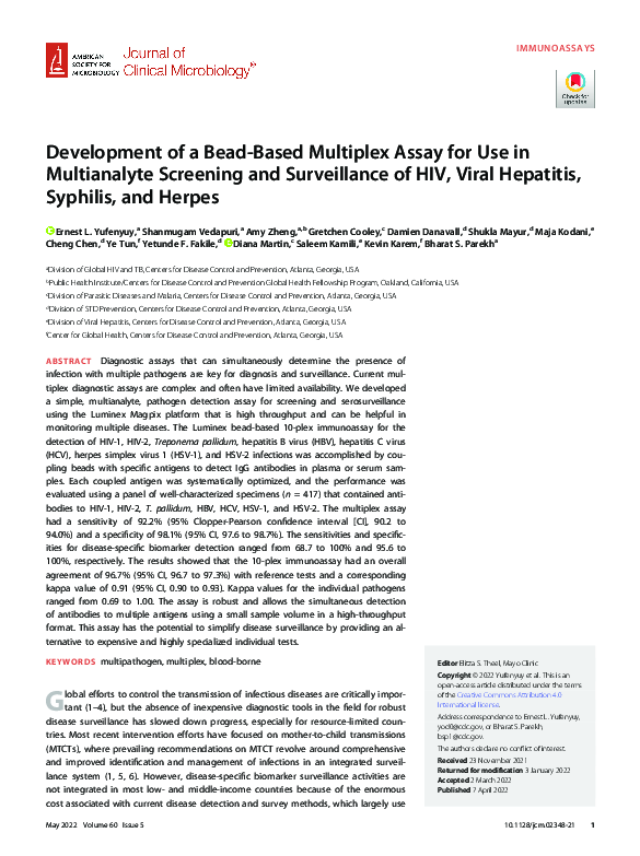 (PDF) Development of a Bead-Based Multiplex Assay for Use in ...