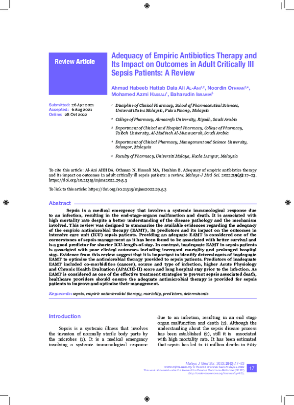 (PDF) Adequacy of Empiric Antibiotics Therapy and Its Impact on ...