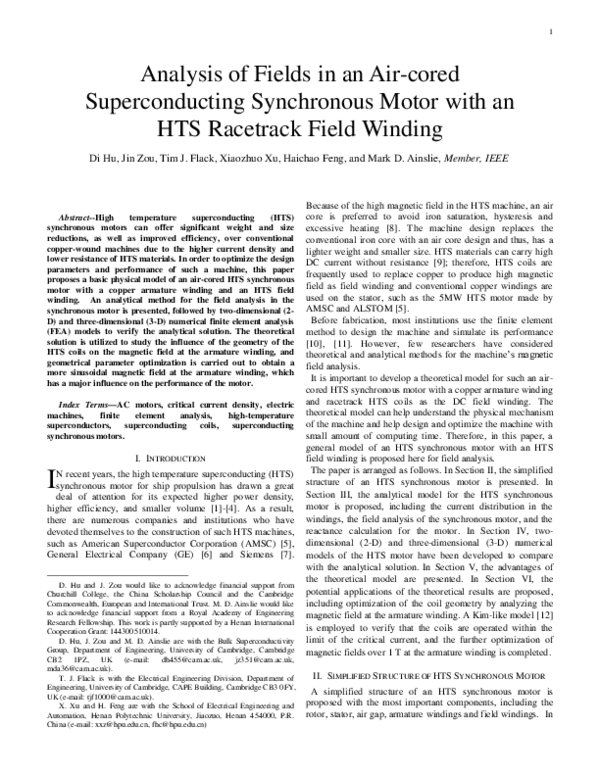 (PDF) Analysis of fields in an air-cored superconducting synchronous ...