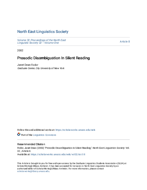 (PDF) Prosodic disambiguation in silent reading