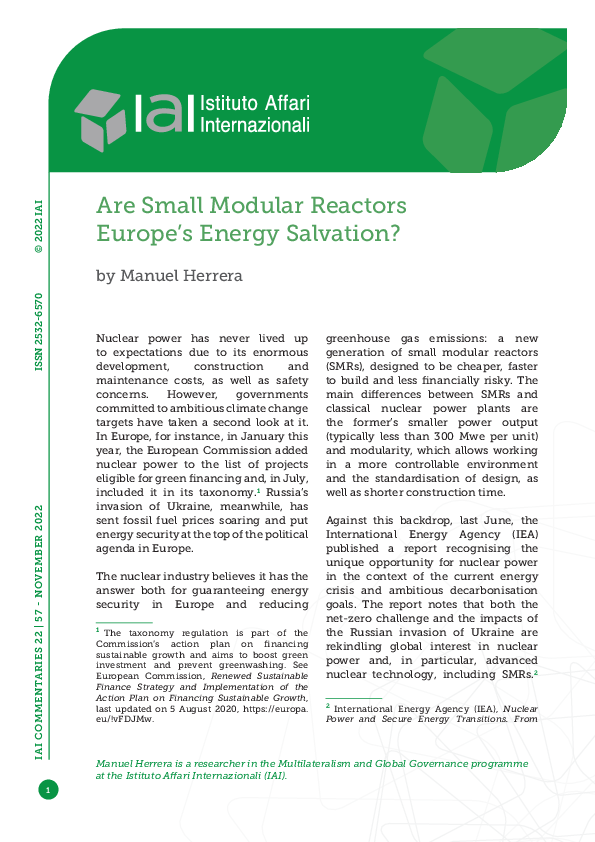 (PDF) Are Small Modular Reactors Europe’s Energy Salvation?