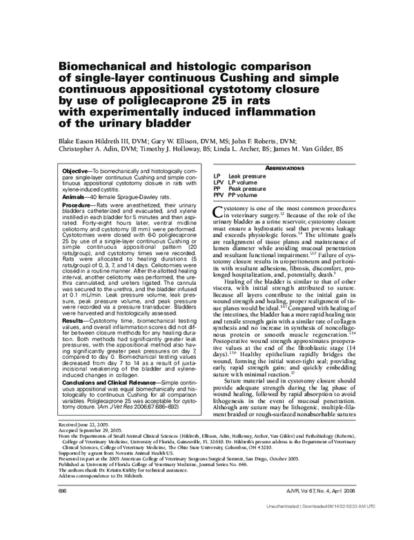 (PDF) Biomechanical and histologic comparison of single-layer ...